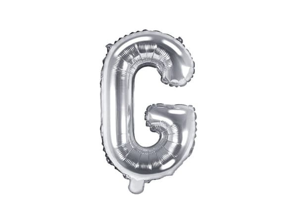 Folieballong bokstaven ""G"" silver 35 cm