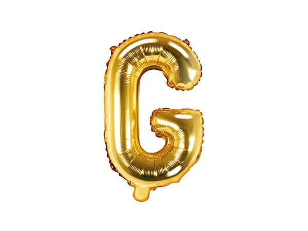 Folieballong bokstaven ""G"" guld 35 cm