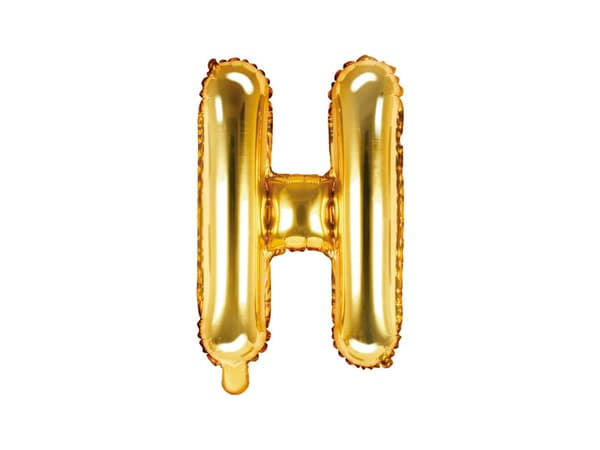 Folieballong bokstaven ""H"" guld 35 cm