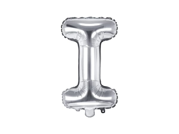 Folieballong bokstaven ""I"" silver 35 cm