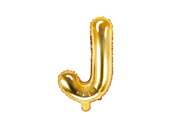Folieballong bokstaven ""J"" guld 35 cm