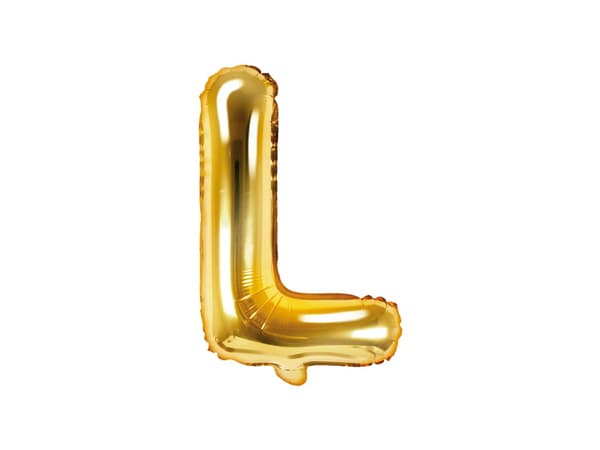 Folieballong bokstaven ""L"" guld 35 cm