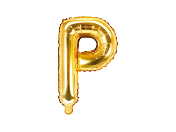 Folieballong bokstaven ""P"" guld 35 cm