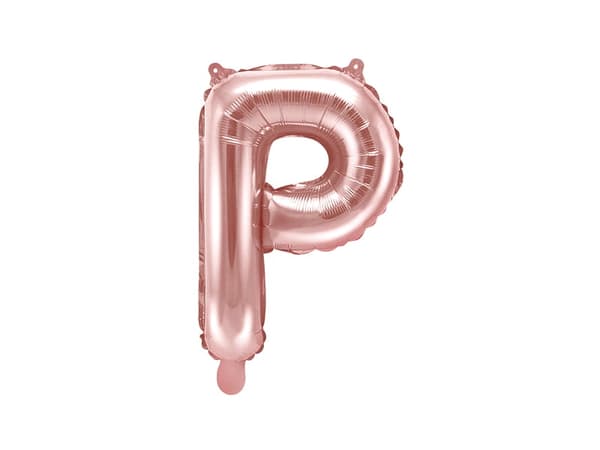 Folieballong bokstaven ""P"" roséguld 35 cm