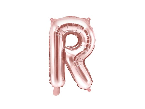 Folieballong bokstaven ""R"" roséguld 35 cm