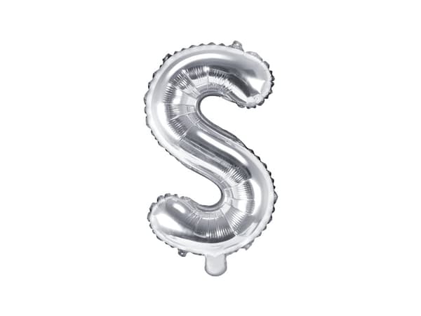 Folieballong bokstaven ""S"" silver 35 cm