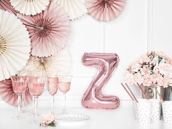 Folieballong bokstaven "Z" roséguld 35 cm