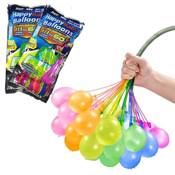 Vattenballonger 2-pack 222 färgstarka  Bunch o vattenballonger för lek och fest – vattenbombsballonger till sommaren