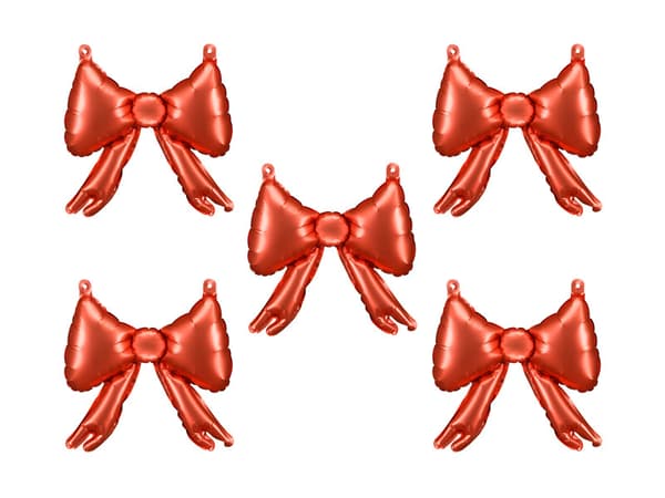 Folieballonger för girlanger och rosetter, 25,5 x 25 cm, röda (1 förpackning / 5 st.)