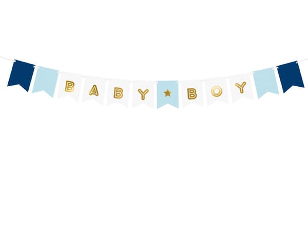 Baby drengebanner, blandet, 15 x 160 cm (1 æske / 50 pakker)