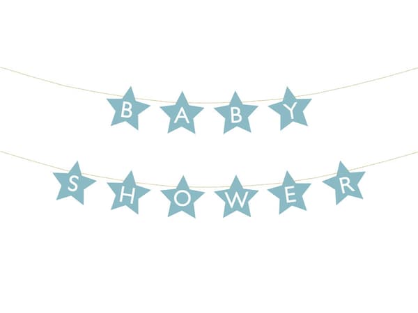 Babyshowerbanner, 290x16,5 cm, lyseblå