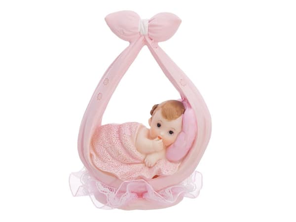 Figurin Flicka i halsduk, rosa, 11 cm (1 kartong / 48 st.)