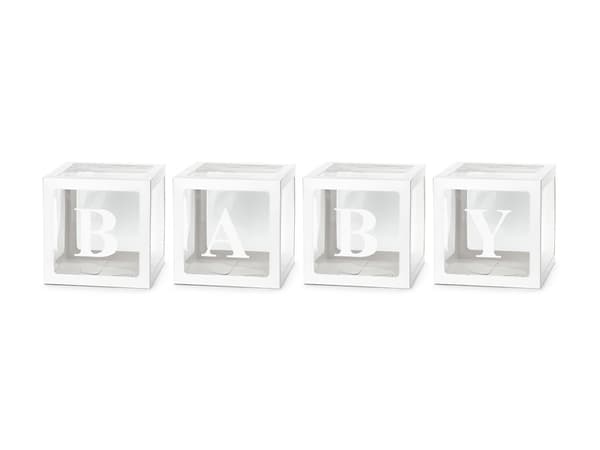 BABY ballongaskar, 30x30 cm, vita (1 ask / 15 förpackningar) (1 förpackning / 4 st.)