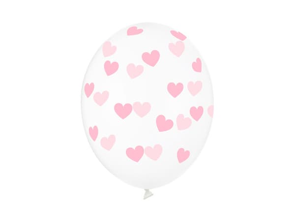 Ballonger 30 cm, Hjärtan, Kristallklara (1 förpackning / 50 st.)