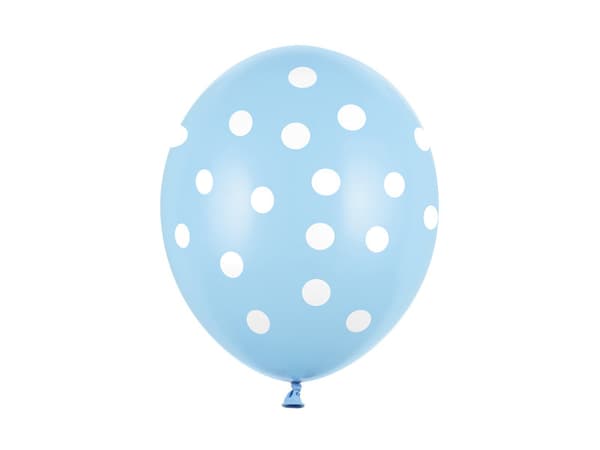 Balloner 30 cm, Prikker, Pastel Babyblå (1 pakke / 50 stk.)