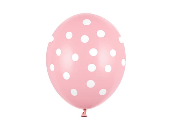 Ballonger 30cm, Prickar, Pastell Babyrosa (1 förpackning / 50 st.)