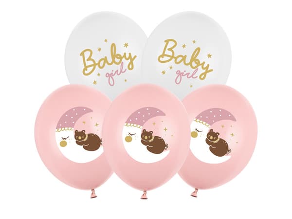 Ballonger 30 cm, Babyflicka, mix (1 förpackning / 6 st.)