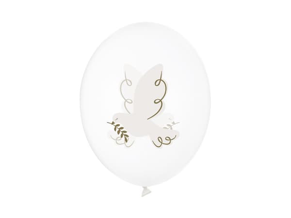 Ballonger 30 cm, Duva, Kristallklara (1 förpackning / 6 st.)