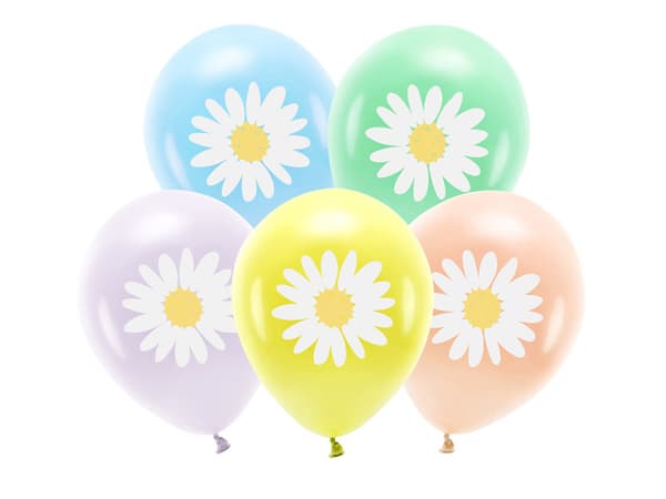 Ekoballonger 30 cm, Prästkragar, mix (1 förpackning / 5 st.)