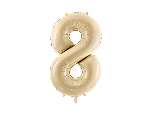 Folieballon Nummer ''8'', 72 cm, beige (1 karton / 50 stk.)