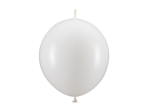 Ballonger med koppling, 28 cm, Pastell Ren Vit (1 förpackning / 20 st.)