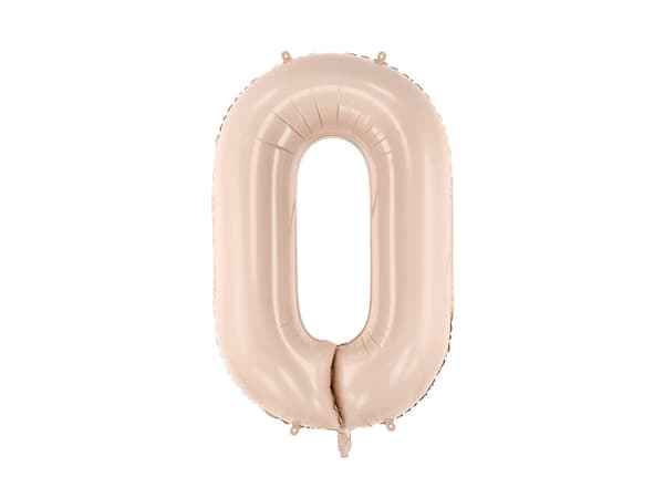 Folioilmapallo Numero ''0', 72 cm, tummanbeige