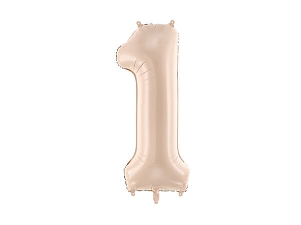 Folieballon Nummer ''1'', 72 cm, mørk beige