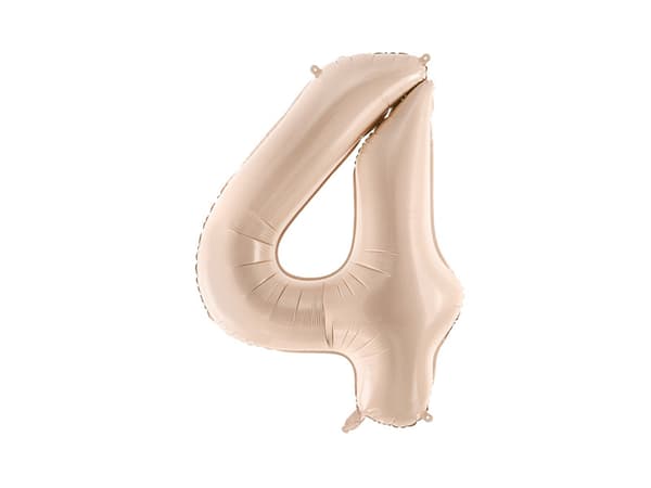 Folieballong Nummer ''4'', 72 cm, mörkbeige