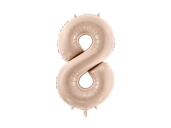 Folioilmapallo Numero ''8'', 72 cm, tummanbeige