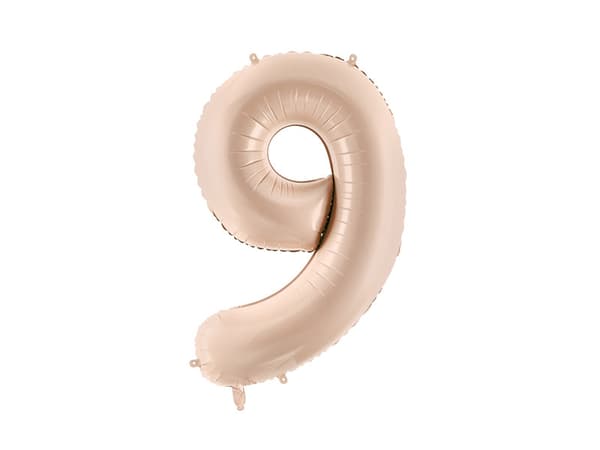 Folioilmapallo Numero ''9'', 72 cm, tummanbeige