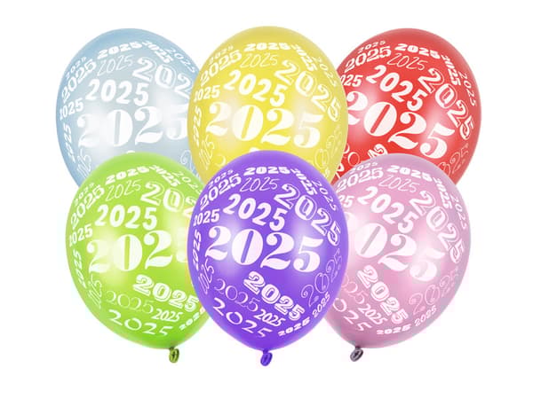 Ballonger 30cm, 2025, Metallmix (1 förpackning / 6 st.)