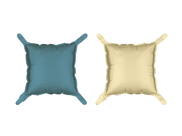 Folieballongardin dobbeltsidet firkantet, beige-marineblå, 35 x 35 cm (1 pakke / 4 stk.)