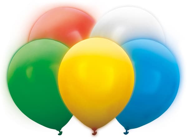 LED-ballonger 30 cm, blandade (1 förpackning / 5 st.)