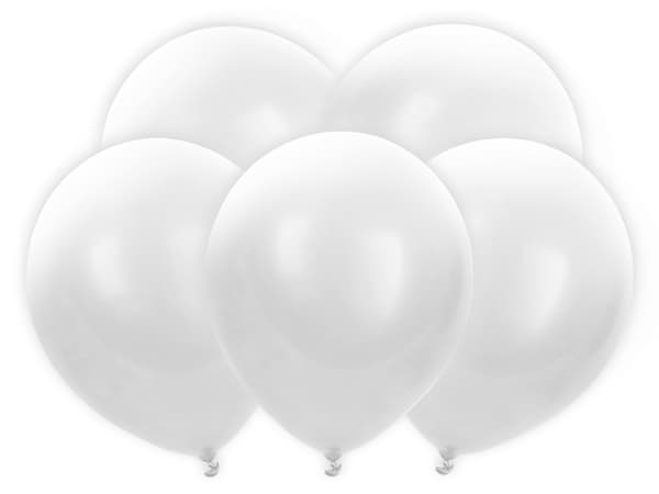 LED-balloner 30 cm, hvide (1 pakke / 5 stk.)