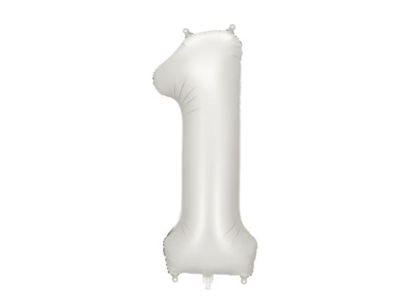 Folieballong med siffran ''1'', 86 cm, silver