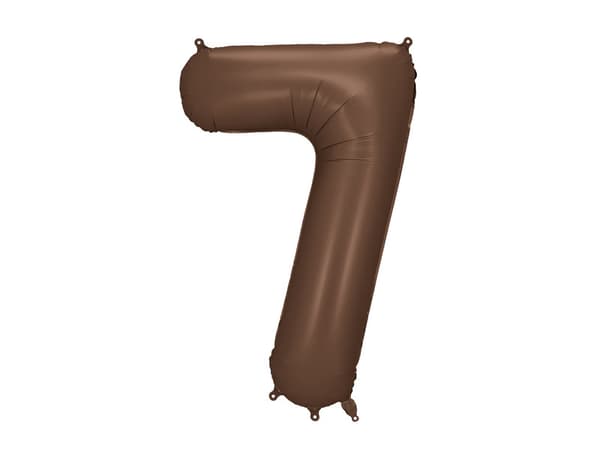 Folieballong Nummer ''7'', 86 cm, mocka