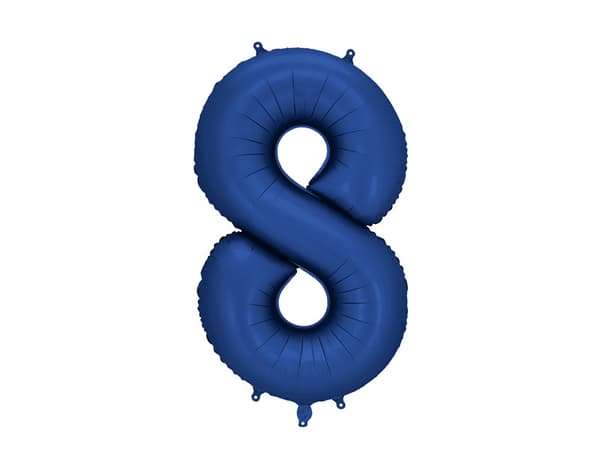Folieballong med siffran ''8'', 86 cm, marinblå
