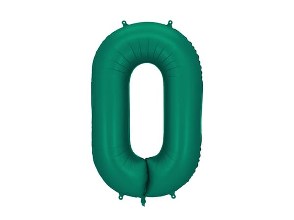 Folieballon Nummer ''0'', 86 cm, flaskegrøn