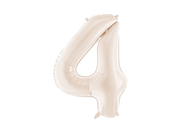 Folioilmapallo Numero ''4'', 86 cm, vaalea beige
