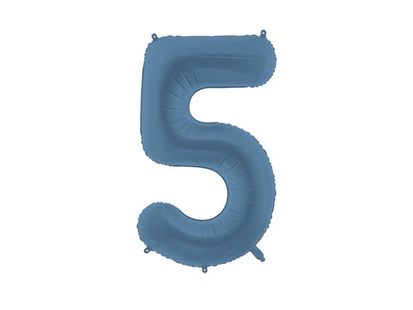 Folieballong med siffran ''5'', 86 cm, marinblå