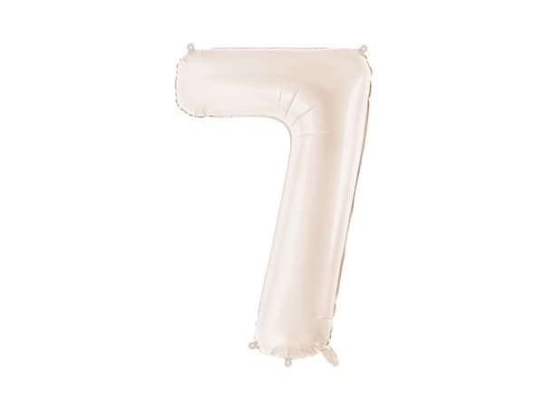 Folieballong Nummer ''7'', 86 cm, ljusbeige