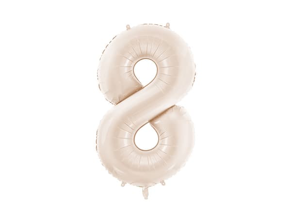 Numero ''8'' folioilmapallo, 86 cm, vaalea beige