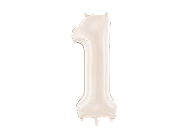 Folieballong Nummer ''1'', 86 cm, ljusbeige