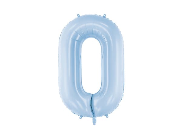 Folieballong med siffran ''0'', 86 cm, dimmig blå