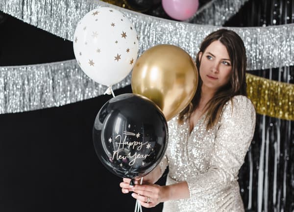 Ballonger 30 cm, Gott Nytt År, mix (1 förpackning / 50 st.)
