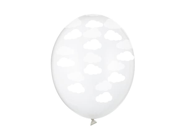 Balloner 30 cm, Skyer, Krystalklar (1 pakke / 50 stk.)