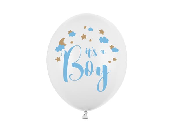 Ballonger 30 cm, Det är en pojke, Pastellvit (1 förpackning / 50 st.)