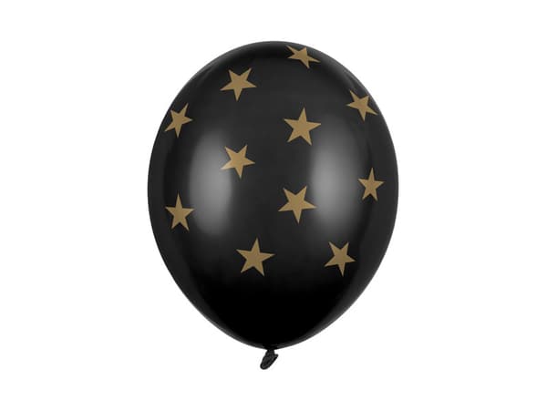 Ballonger 30cm, Stjärnor, Pastellsvarta (1 förpackning / 50 st.)