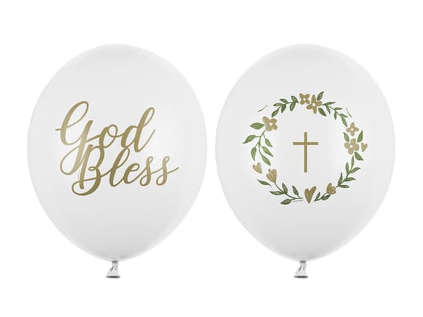 Ballonger 30 cm, Gud välsigne, Pastell Renvit (1 förpackning / 50 st.)