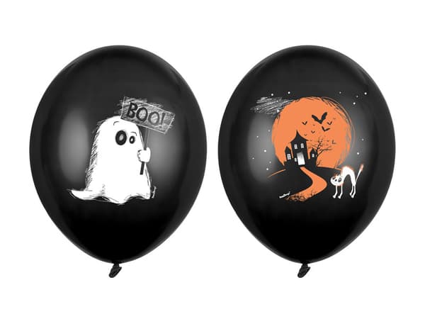 Ballonger 30cm, Spöke, Pastellsvarta (1 förpackning / 6 st.)
